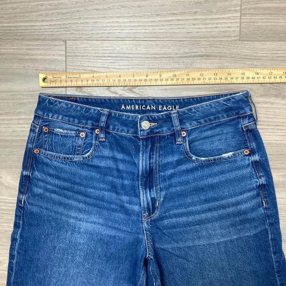 American Eagle Super High-Rise Baggy Wide Leg Ankle Size 8 Short - Picture 2 of 8